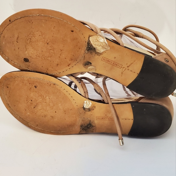 Vince Camuto Gladiator Nude Flat Lace Up Sandles - US 8.5 - Picture 6 of 10